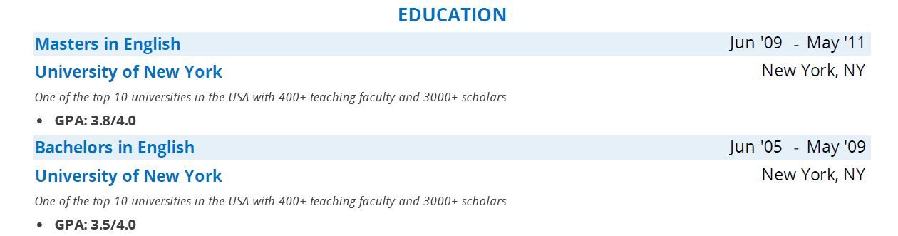 Editor-Resume-Education-Section