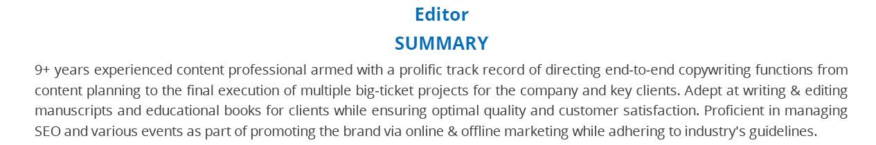 Editor-Resume-Summary-Section