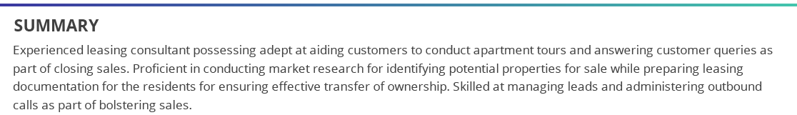 Leasing-Consulting-resume-summary