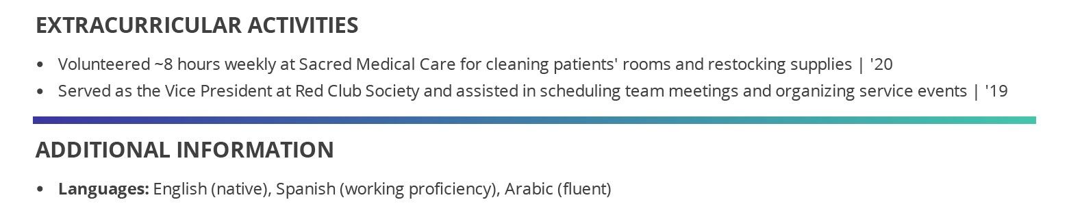 Medical-Scribe-Resume-Additional-Information