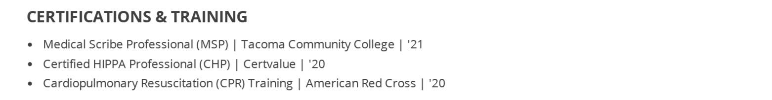 Medical-Scribe-Resume-Certifications