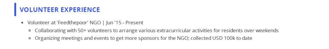 industrial-engineer-resume-volunteer-experience