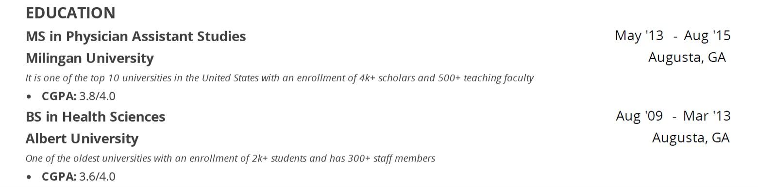 physician-assistant-resume-education