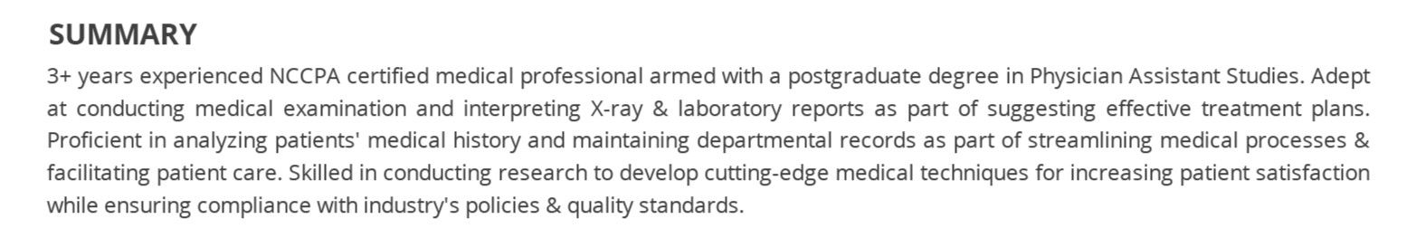 physician-assistant-resume-summary