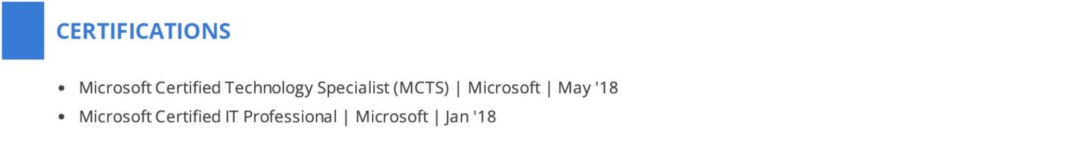 sql-dba-resume-certifications