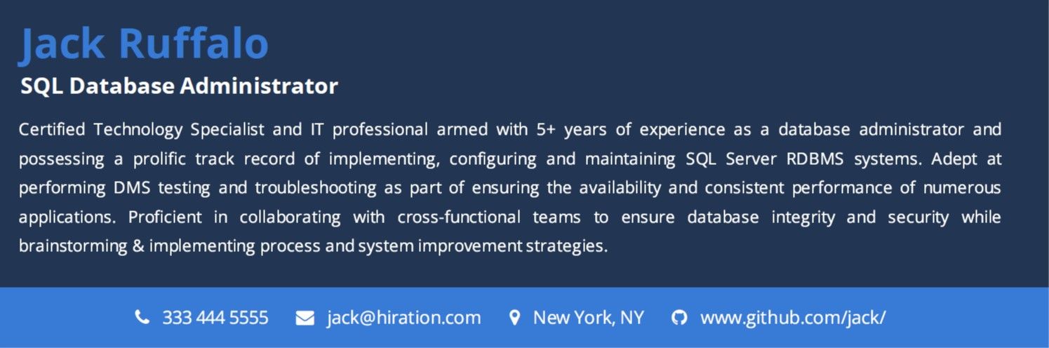 SQL DBA Resume: 2023 Guide with 10+ Samples and Examples