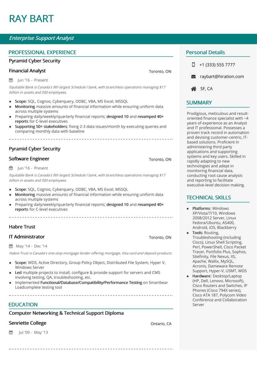 Modern-Teal-One-Page-Resume-Template