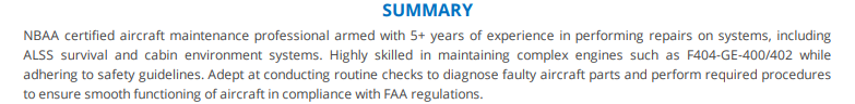 Summary-Aircraft-Mechanic