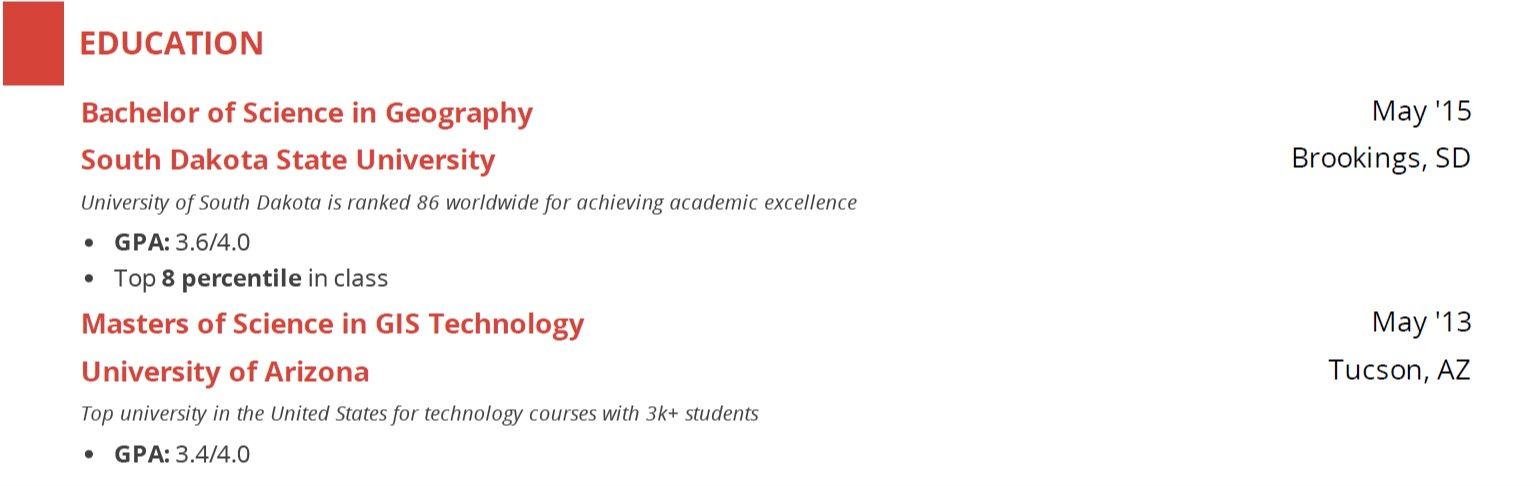 gis-resume-education