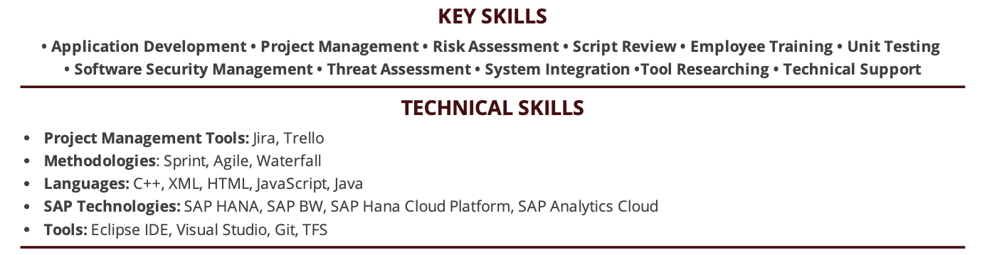 senior-agile-developer-resume-key-skills