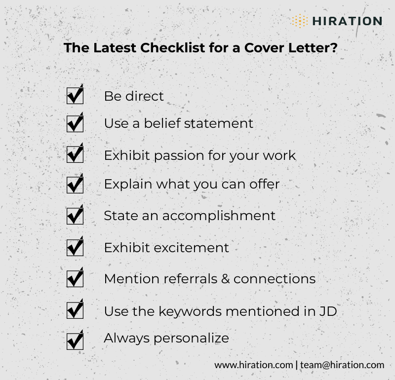 what is the importance of cover letter checklist