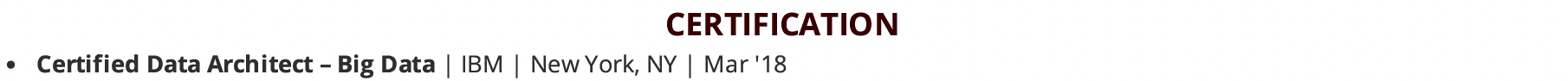 Certifications-Data-modeling-resume
