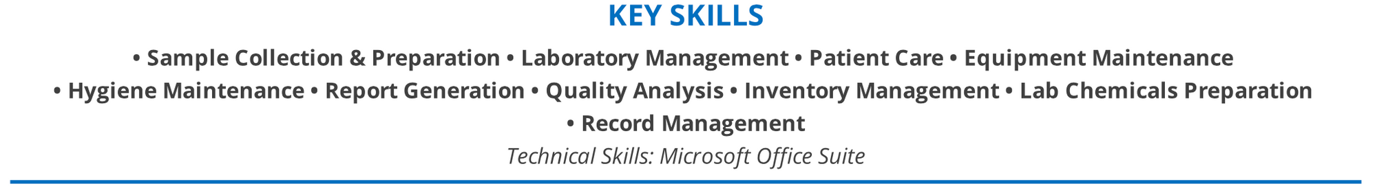 lab assistant resume key skills