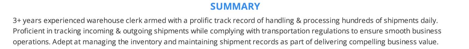 shipping-and-receiving-clerk-resume-summary