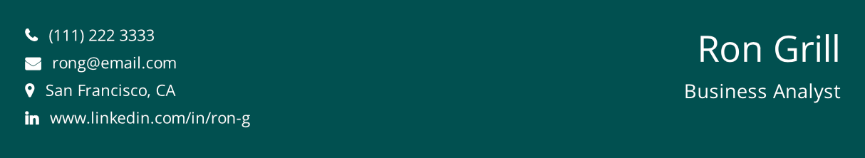 business analyst cover letter heading