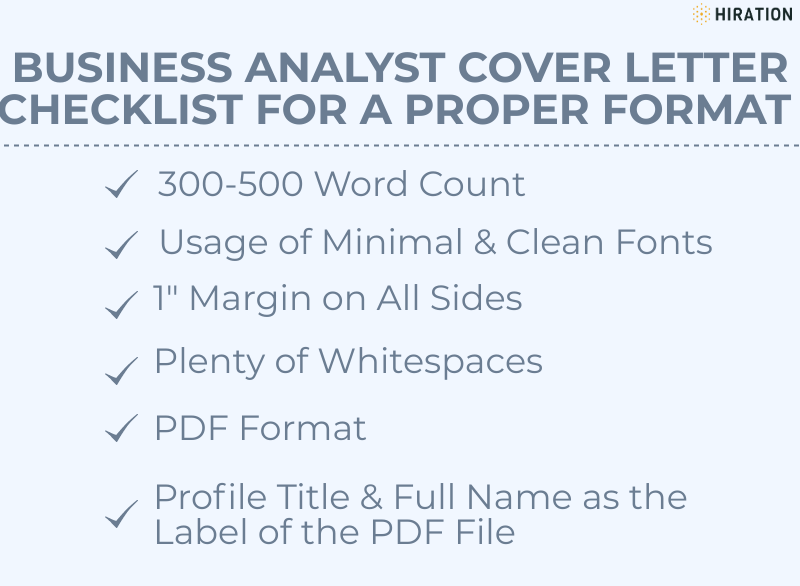 business analyst cover letter format