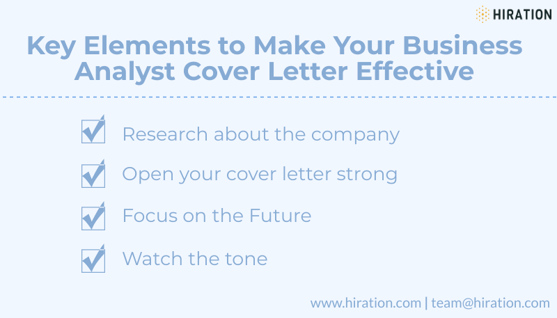 business analyst cover letter elements