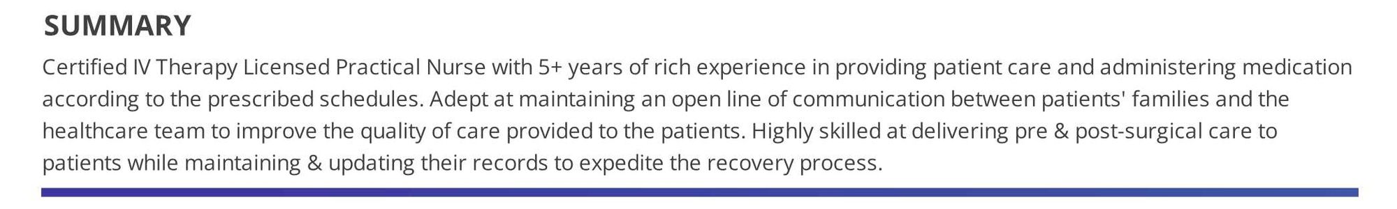 LPN-resume-summary
