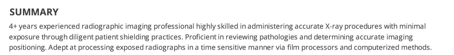 radiologic-technologist-resume-summary