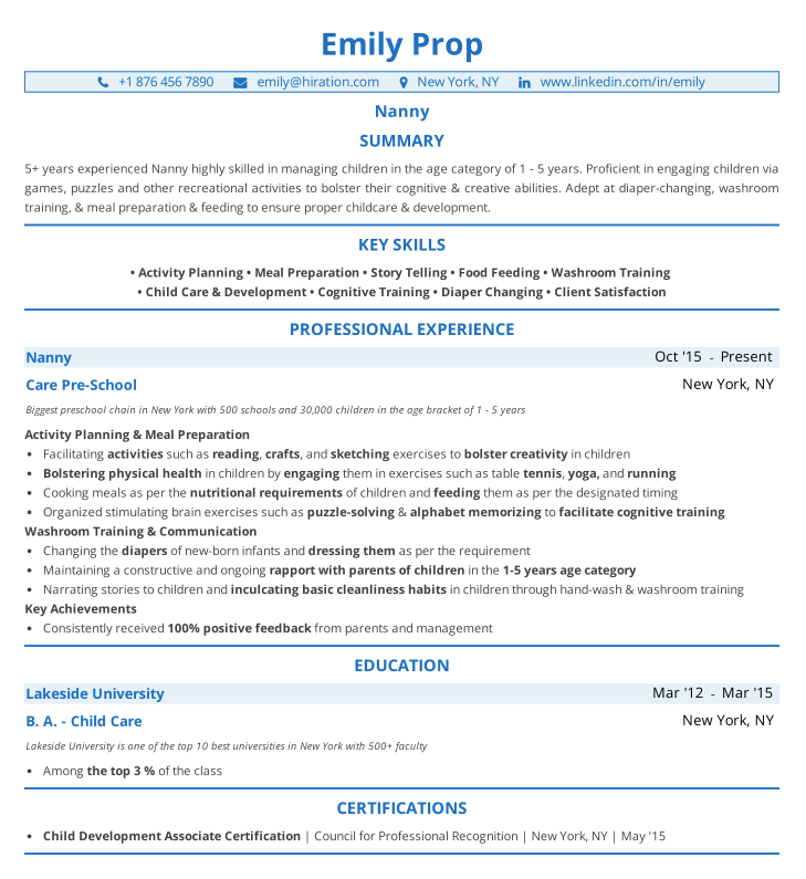 Daycare Resume 2022 Complete Guide With 15+ Samples & Examples