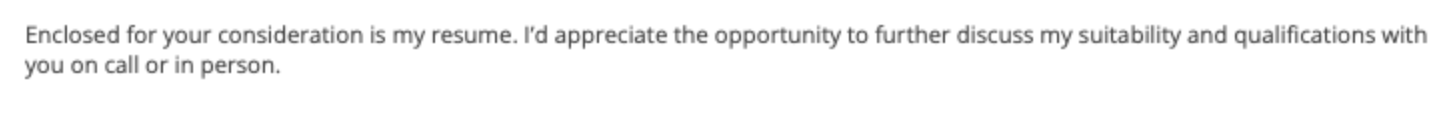 simple cover letter cta