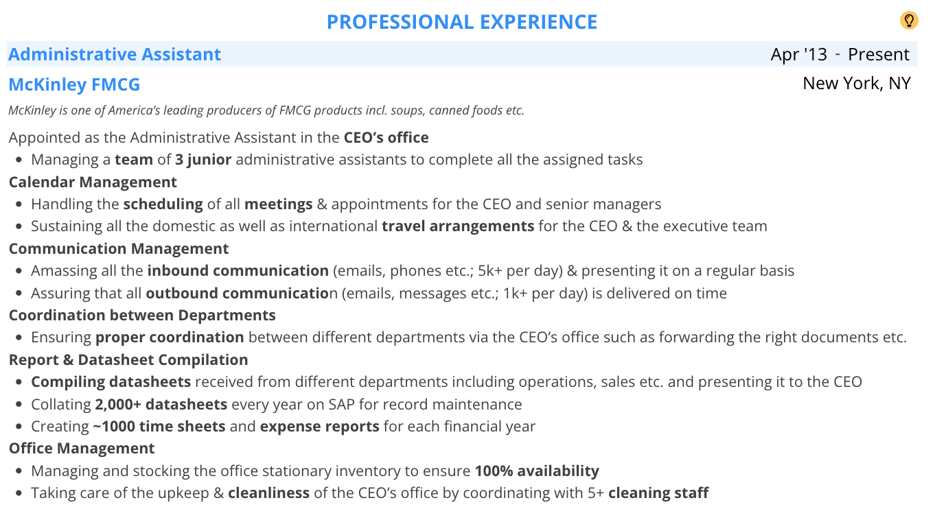 summary section in a resume