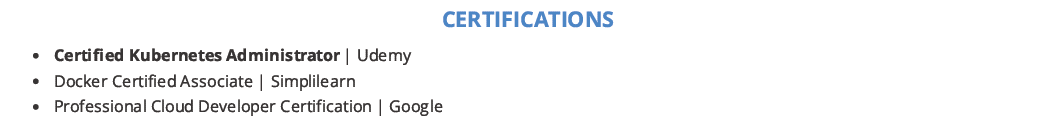 Kubernetes-Resume-Certifications
