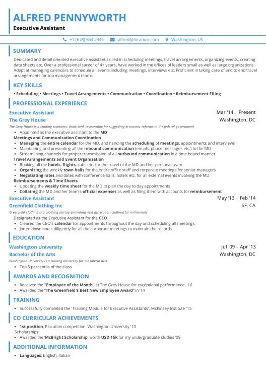 chronological-resume-sample