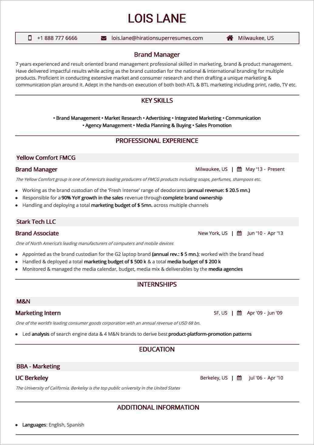 Indian resume sample 1