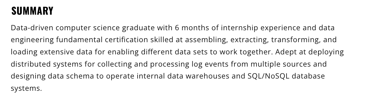 summary section