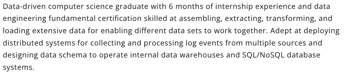 fresher resume objective 1