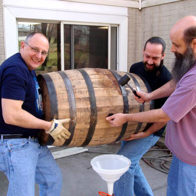 Club members fill barrel