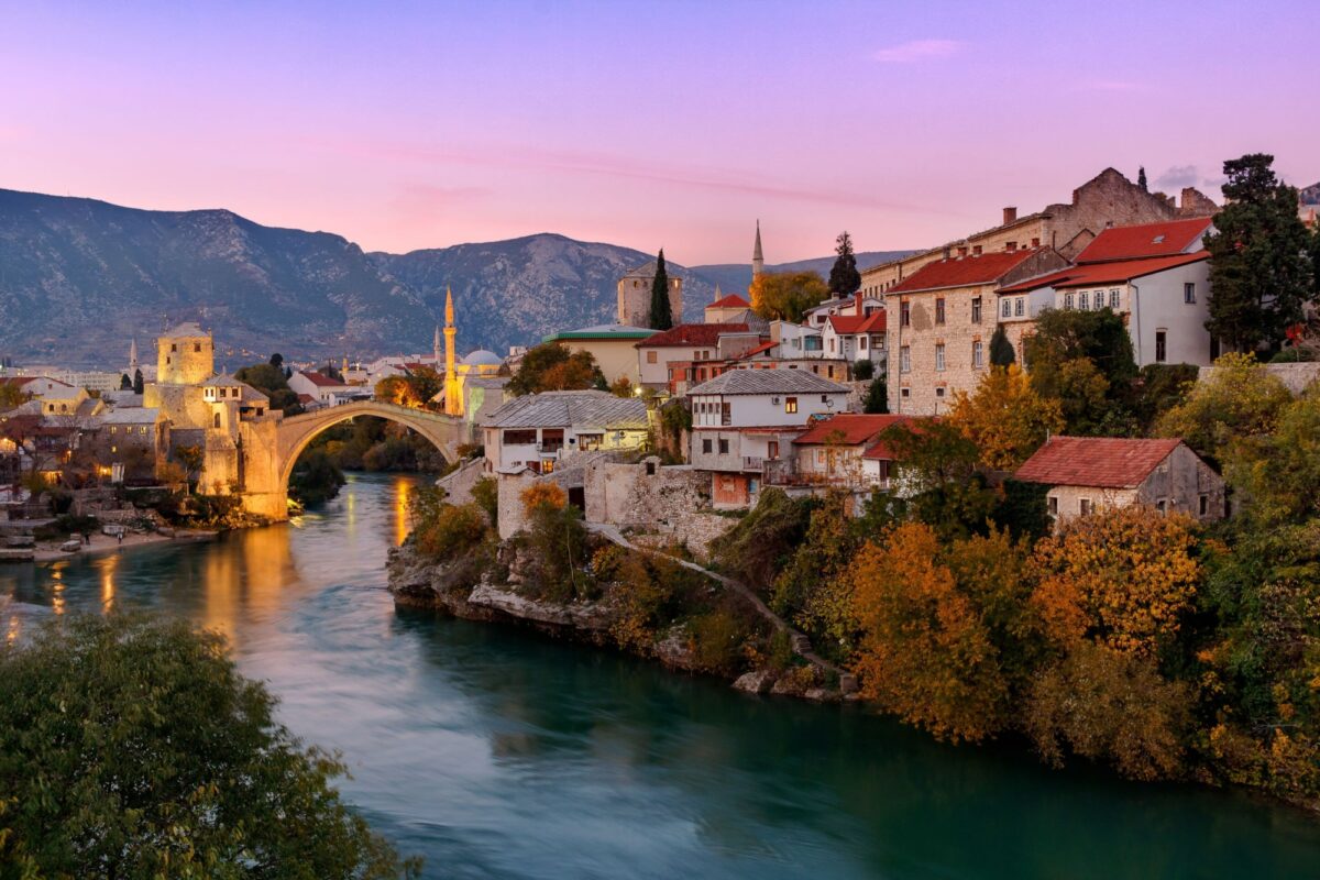 Celebrate dusk in Mostar’s old town