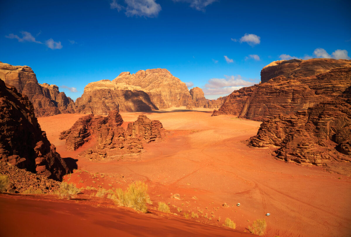 Fly through Wadi Rum on a pickup truck safari