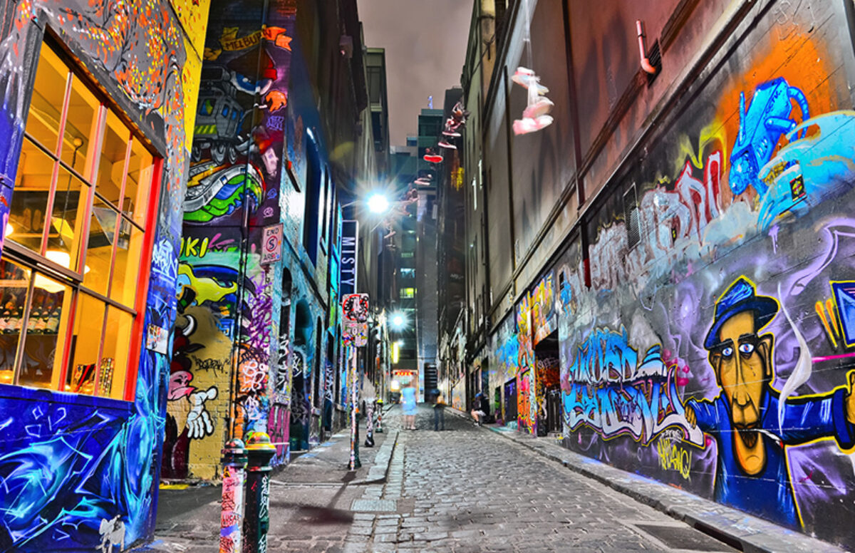 Aus graffiti artwork at Hosier Lane Melbourne