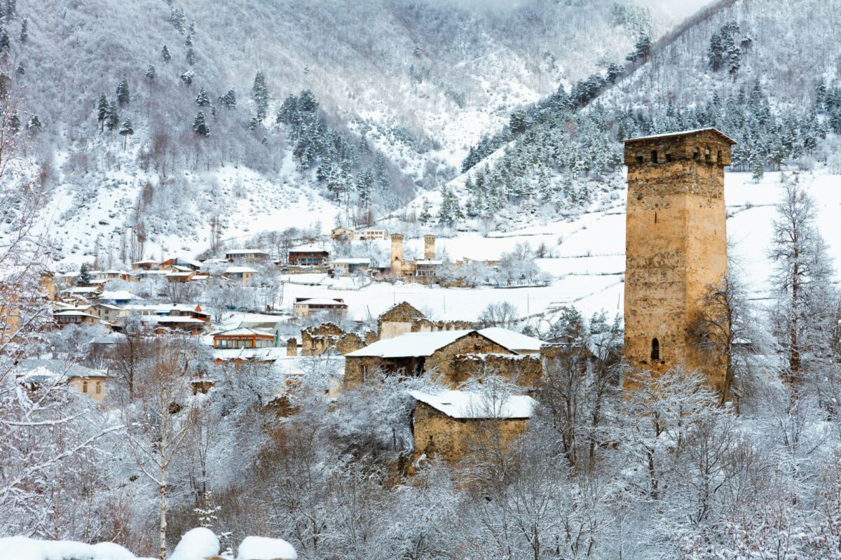 Georgia Svaneti Mestia snow