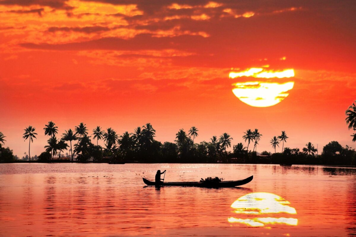 Coucher de soleil Inde Kerala