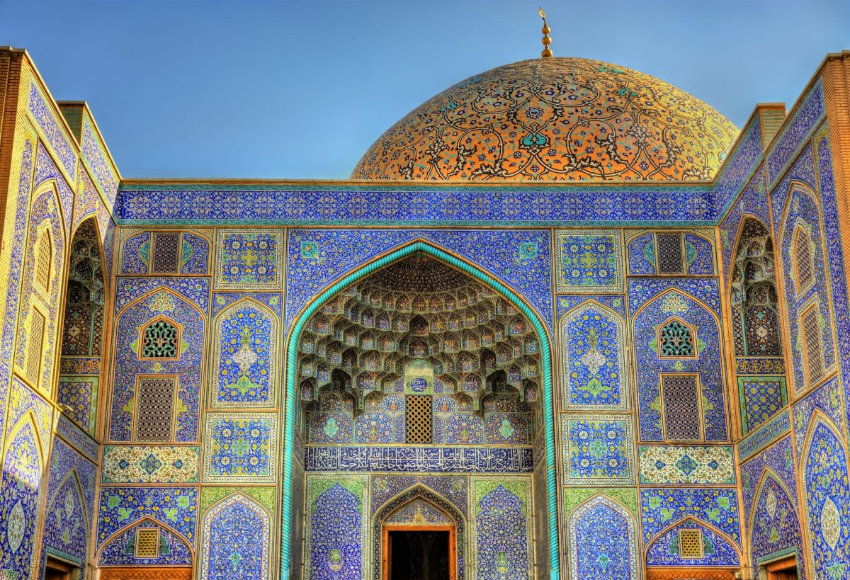 Iran Sheikh Lotfollah Mosque on Naqsh e Jahan Square of Isfahan