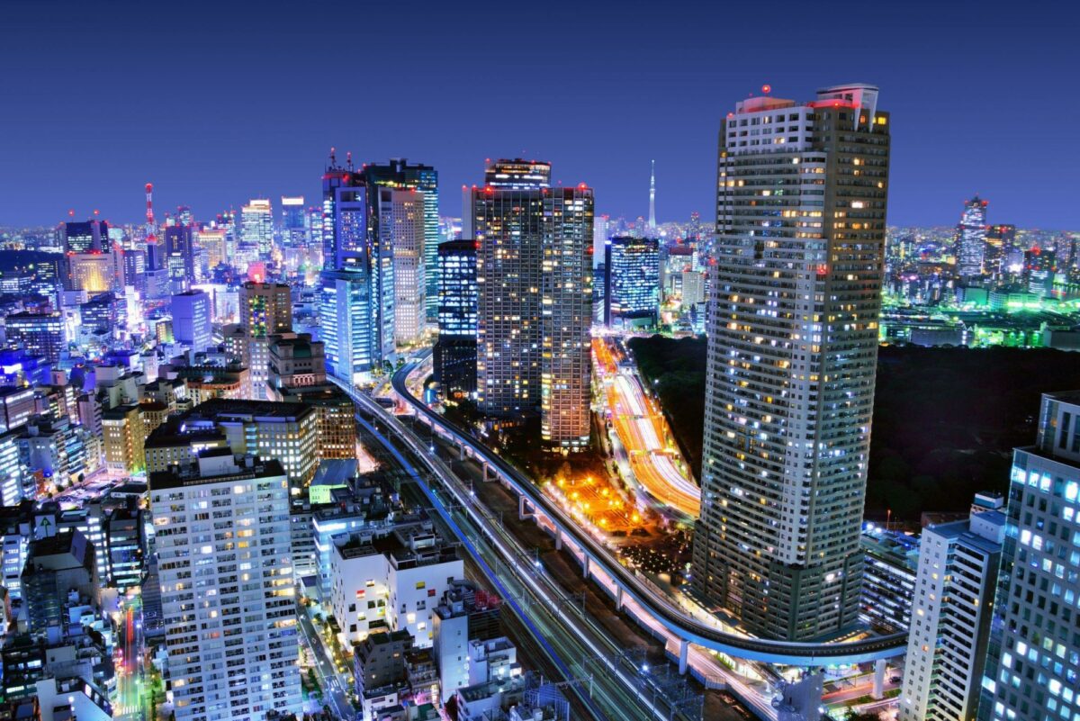 Japan Tokyo Dense buildings in Minato ku