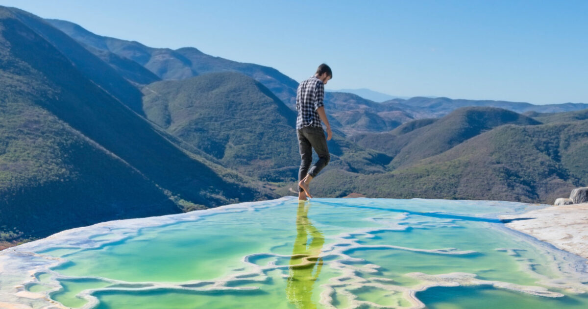 Mexico Hierve el Agua tourist landscape