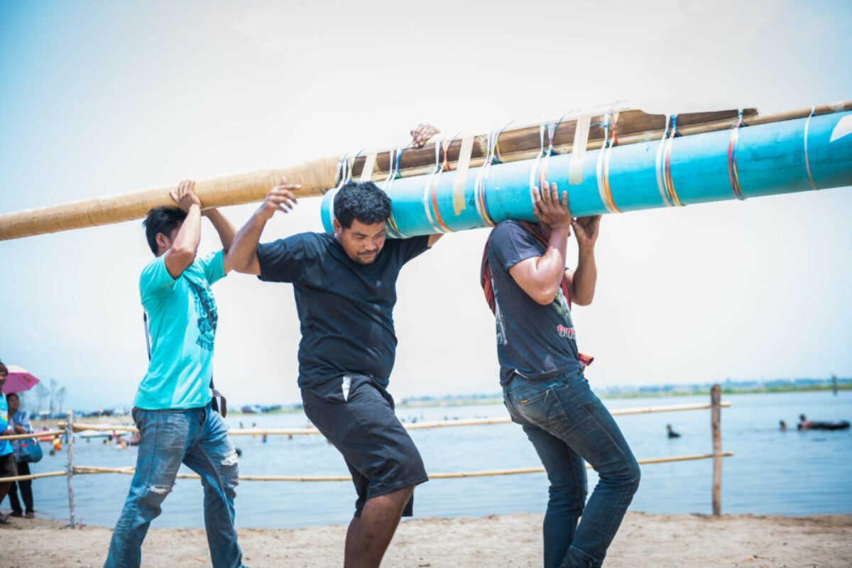 Nakhonsawan Thailand traditional rockets in Rocket festival Boon Bang Fai