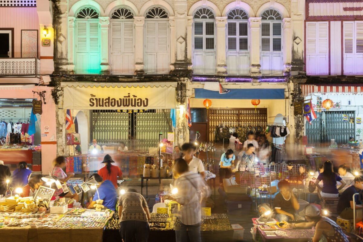 Phuket old town market thailand