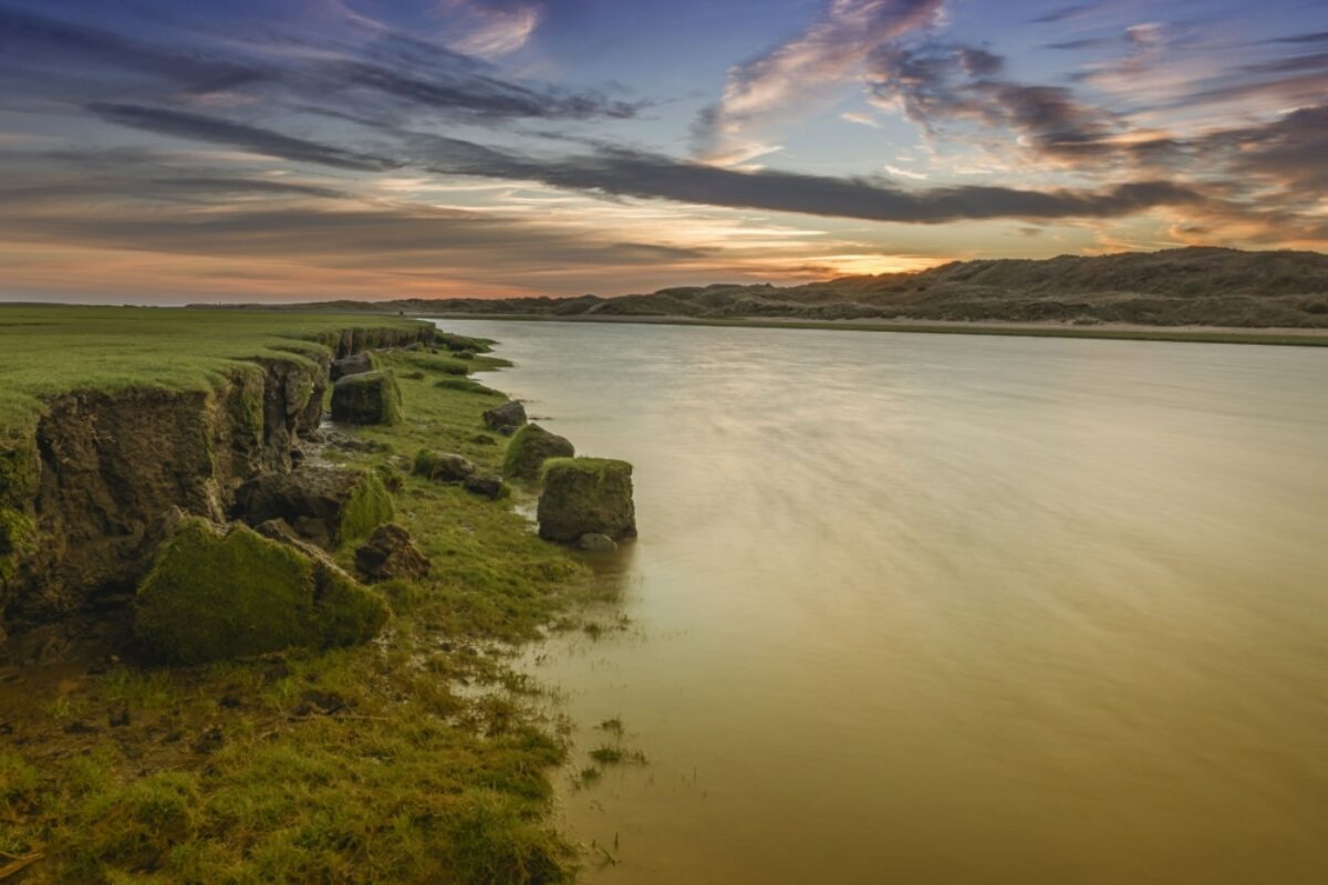 River Ogmore at sunset Wales