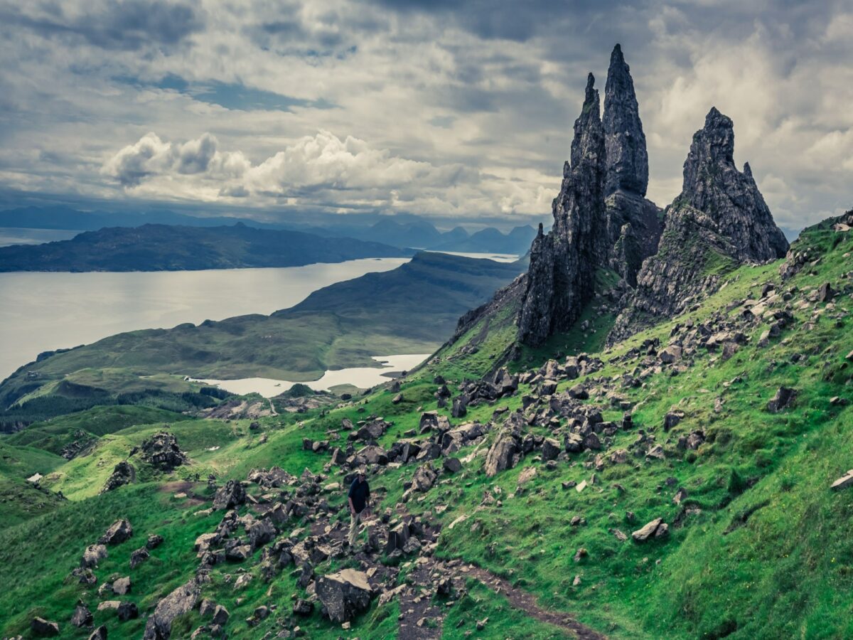 Scotland Skye Green Old Man of Storr