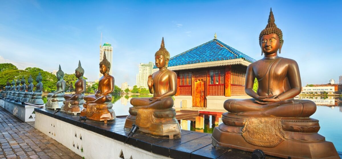 Sri Lanka Colombo Seema Malaka temple on Beira Lake