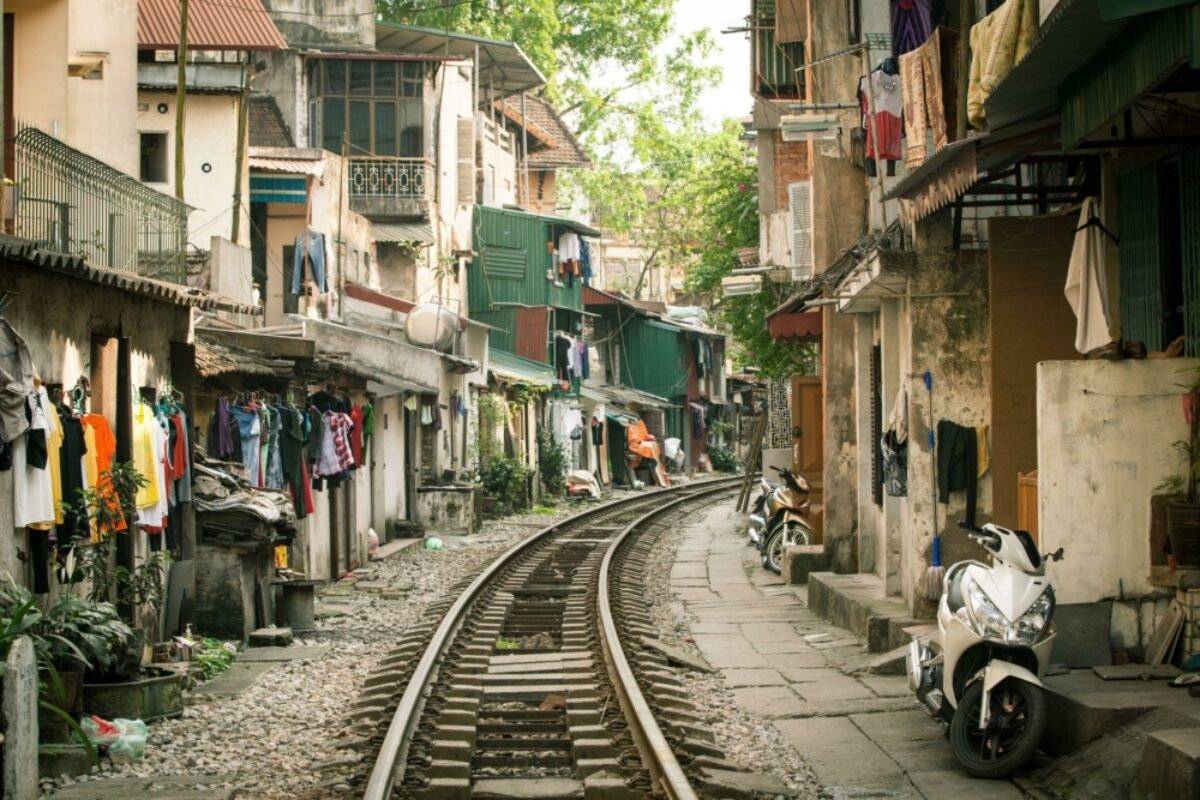 Vietnam Hanoi oldqaurtertrainline