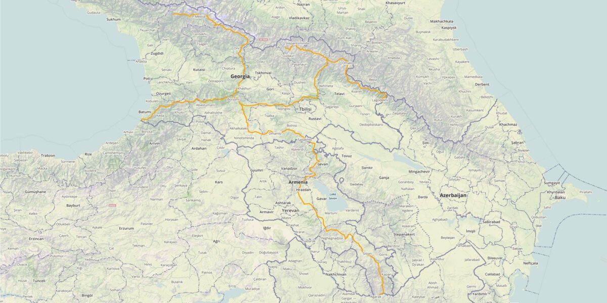 Transcaucasian trail route illustration