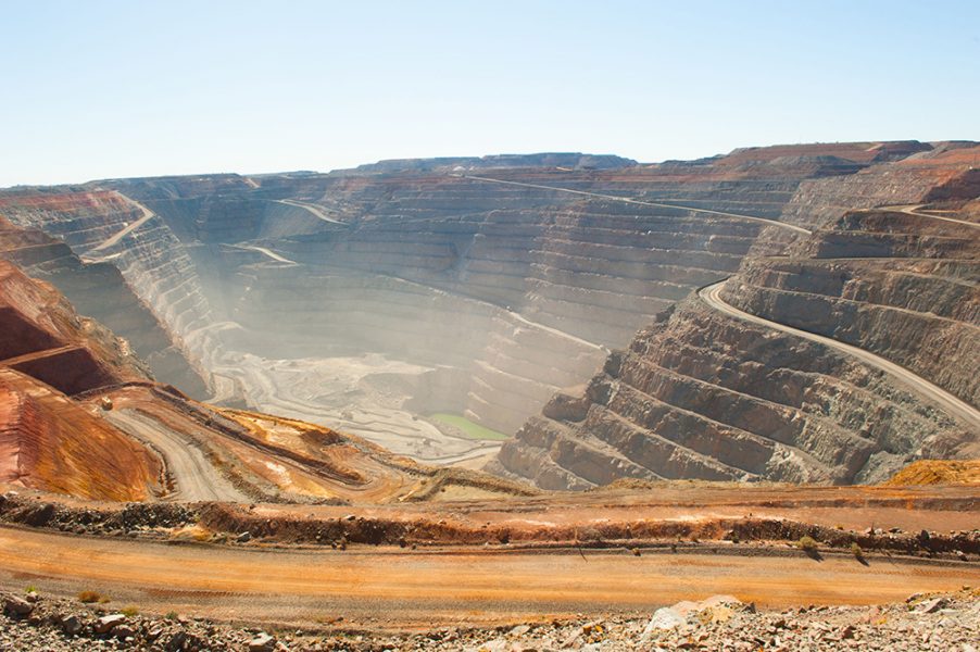 Aus aerial view of Super Pit goldmine in Kalgoorlie