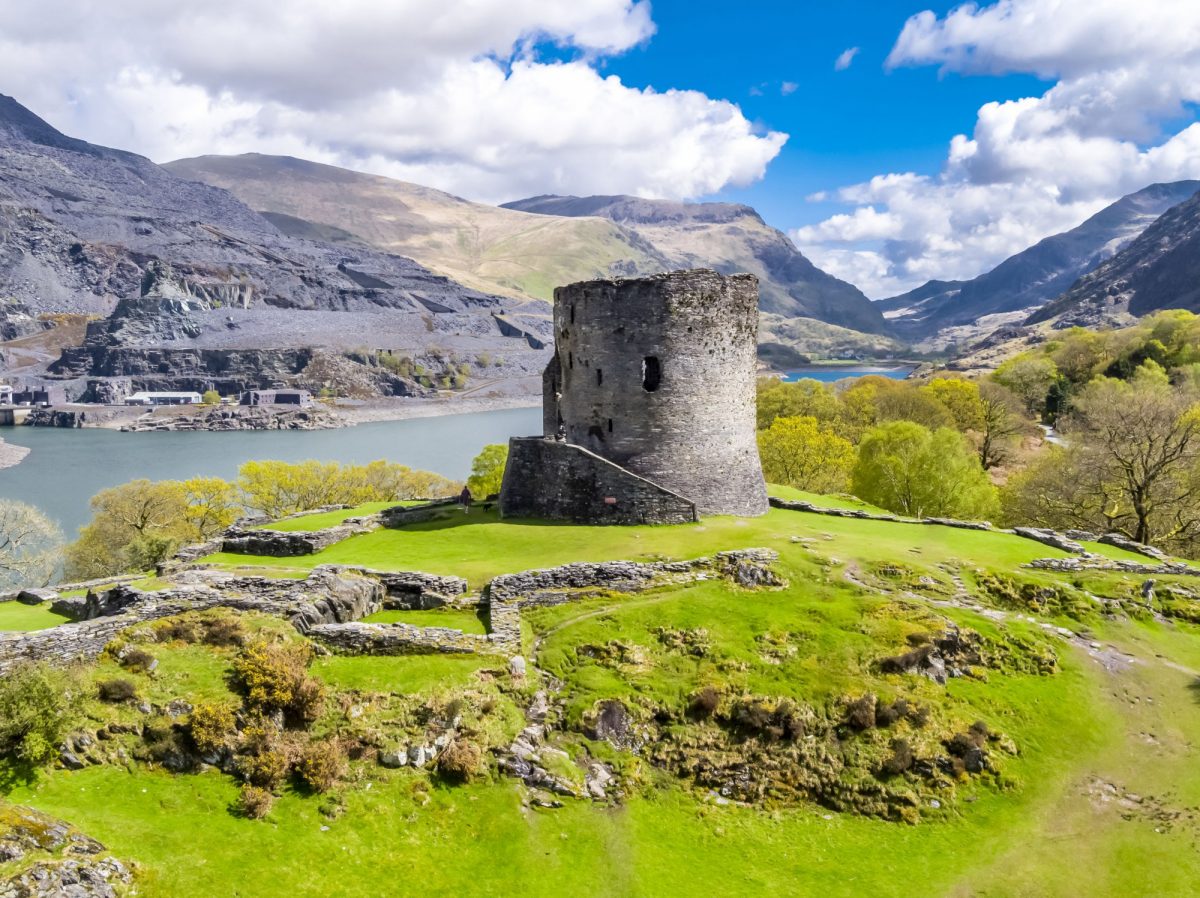 UK Wales Dolbadarn Castle at Llanberis in Snowdonia National Park in Wales