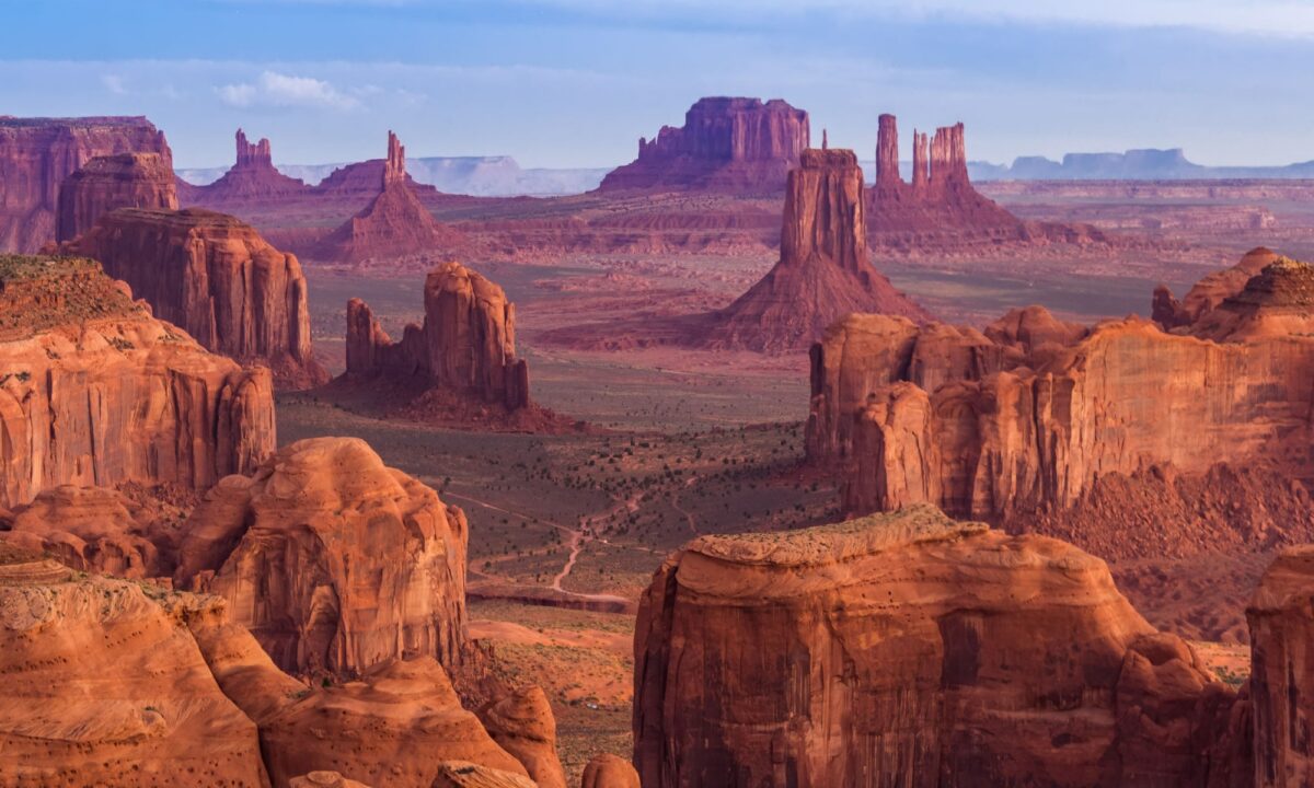 Hike amongst sandstone spires in the Colorado Plateau